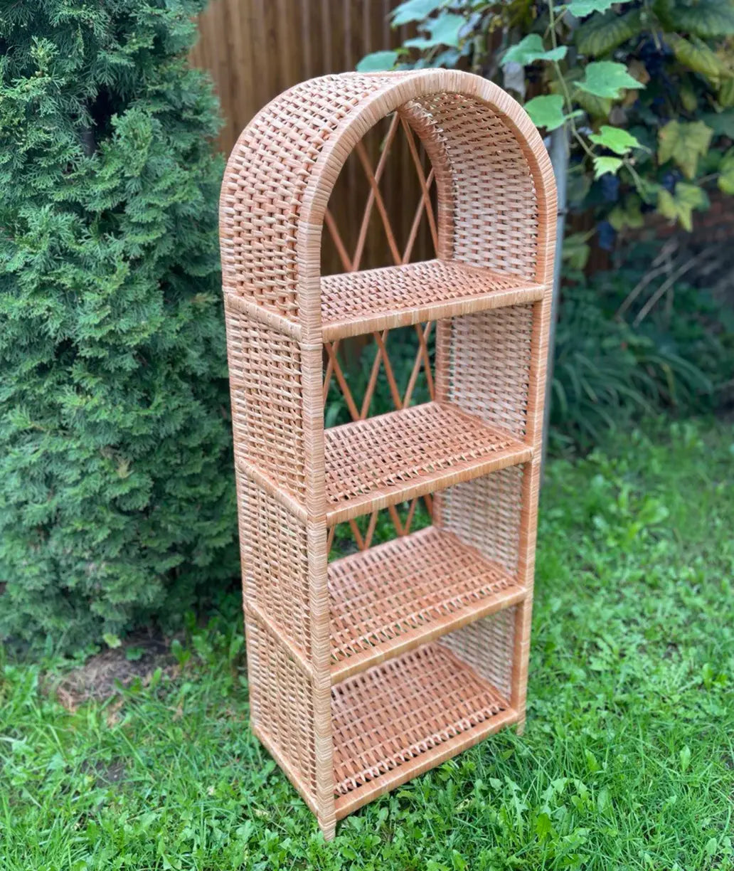 Wicker Arched Shelf Bookcase