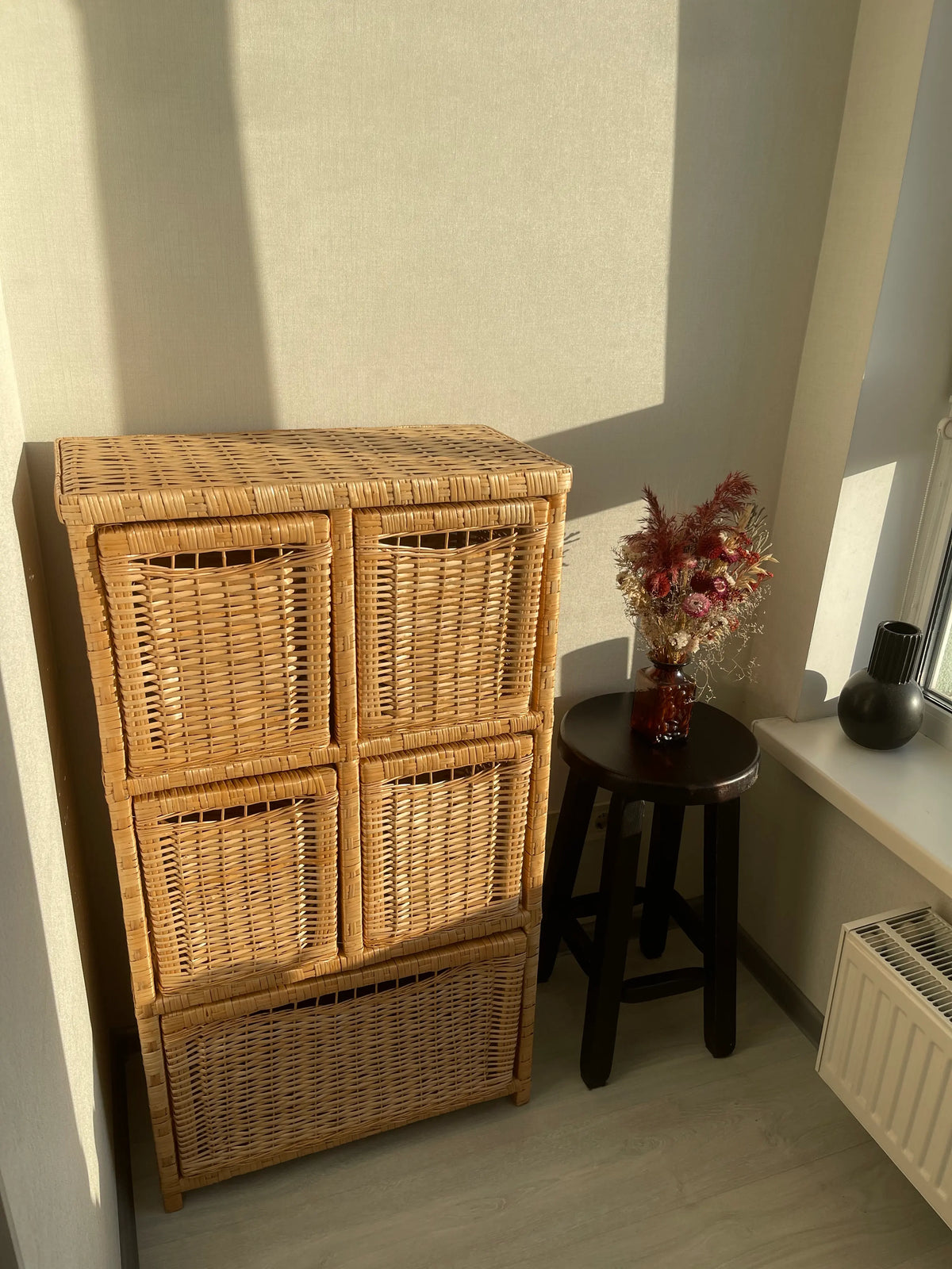 Wicker Chest of Drawers – Boho Storage Cabinet