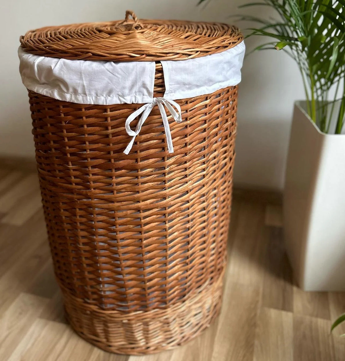 Round Laundry Basket – Wicker Storage Hamper