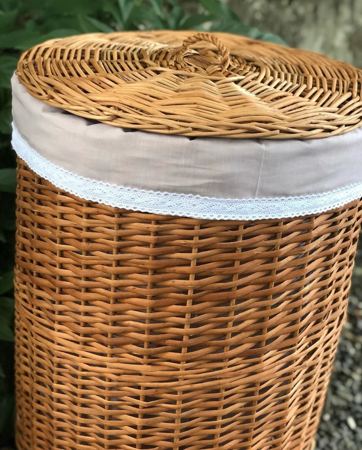 Round Laundry Basket – Wicker Storage Hamper