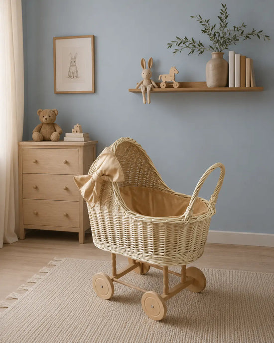 Wicker Doll Buggy "Beige"