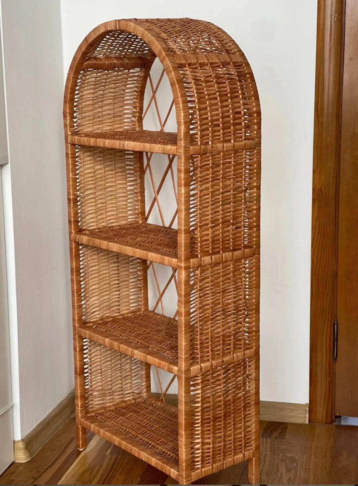 Wicker Arched Shelf Bookcase