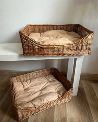Wicker Pet Bed – Handmade Cat & Small Dog Basket
