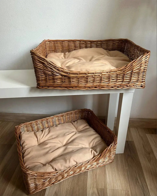 Wicker Pet Bed – Handmade Cat & Small Dog Basket