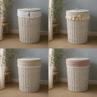 Round Hamper with lid "White"