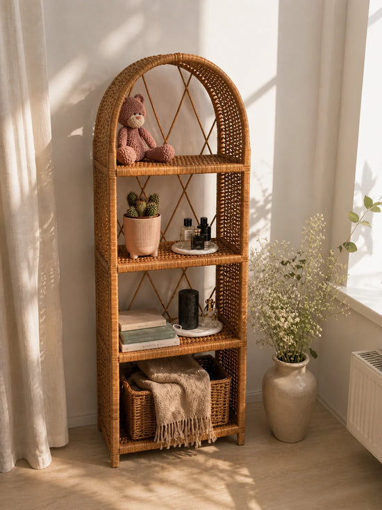 Wicker Arched Shelf Bookcase