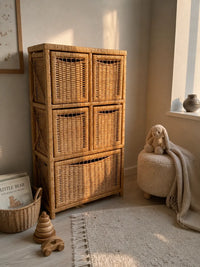 Wicker Chest of Drawers – Boho Storage Cabinet
