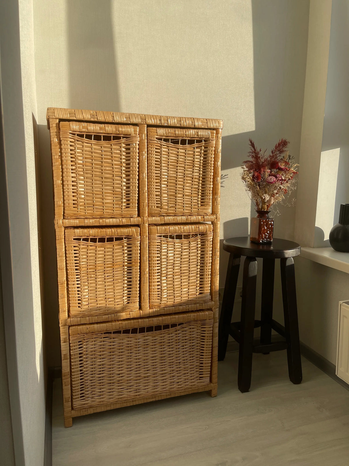 Wicker Chest of Drawers – Boho Storage Cabinet