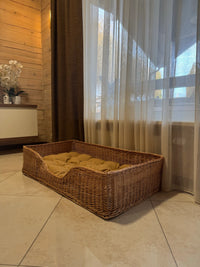 Large Dog Bed – Pet Basket with Cushion