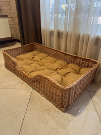 Large Dog Bed – Pet Basket with Cushion