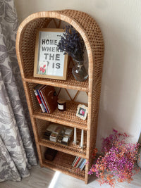 Wicker Arched Shelf Bookcase