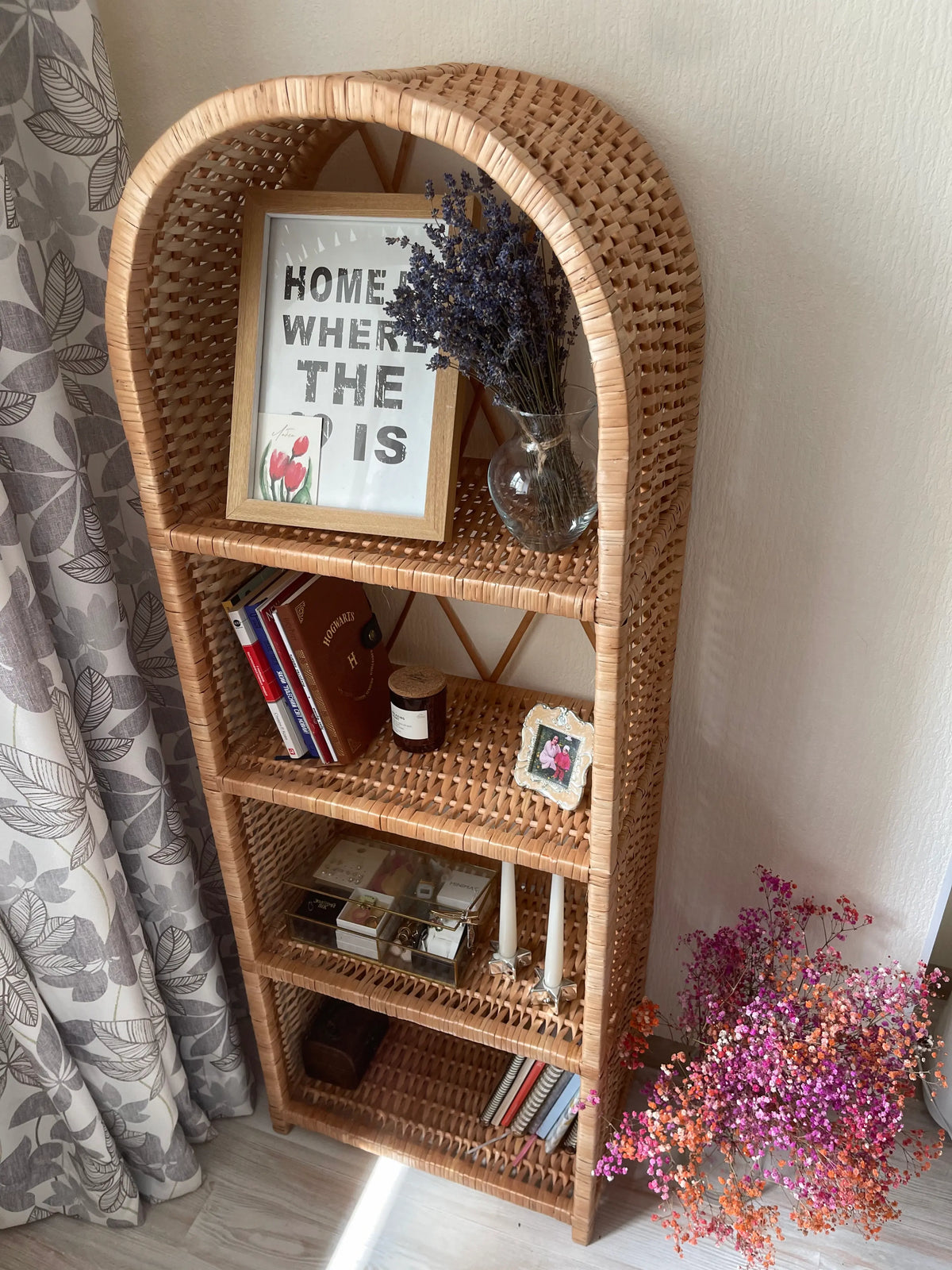 Wicker Arched Shelf Bookcase