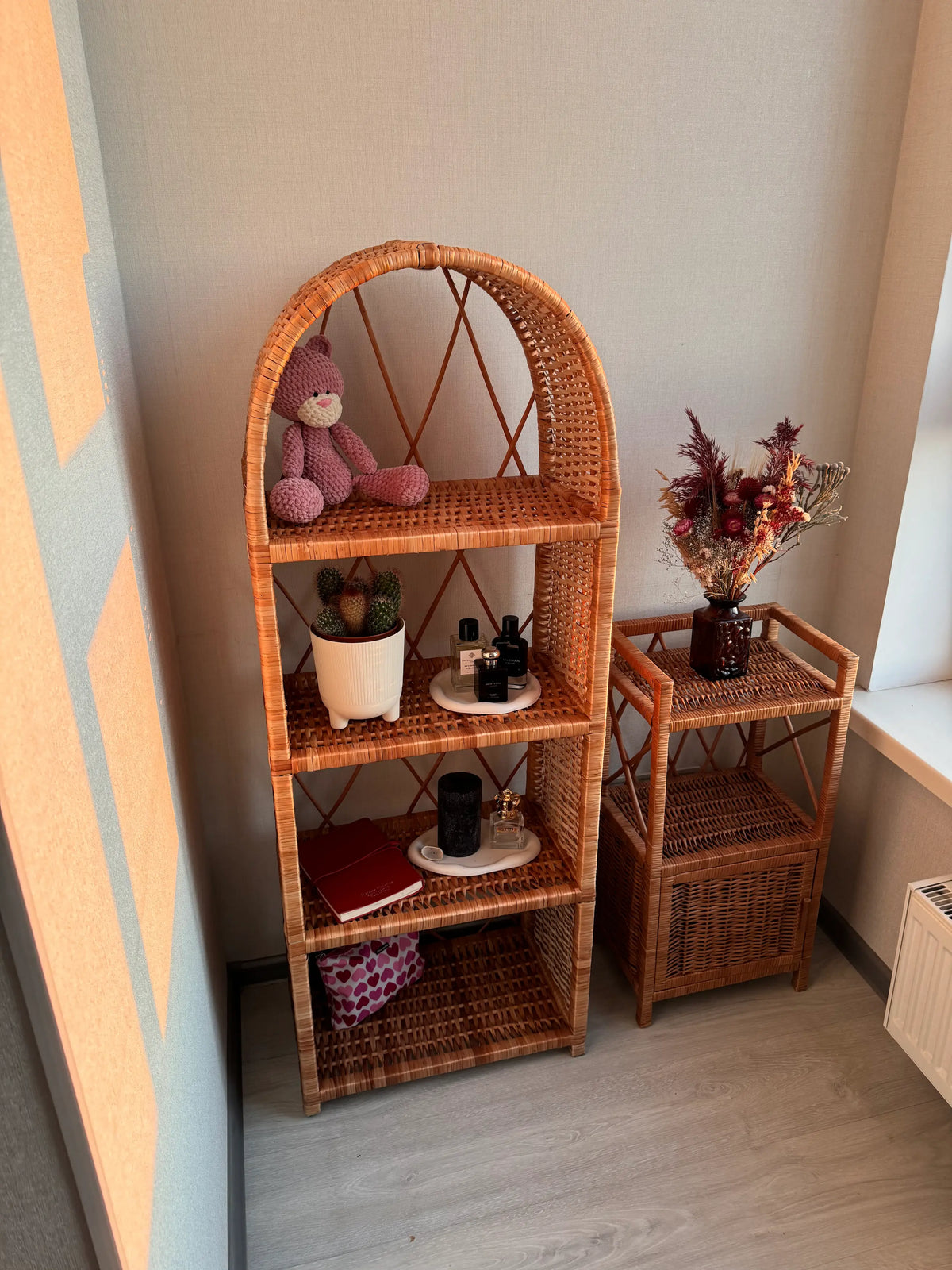 Wicker Arched Shelf Bookcase