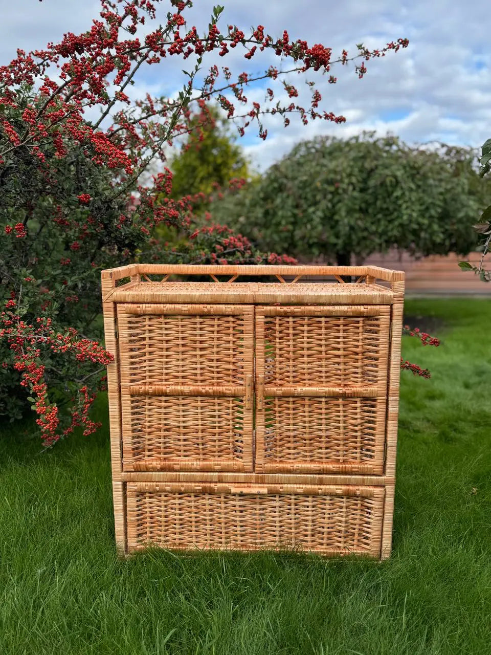 Storage Cabinet - Wicker Chest of Drawers