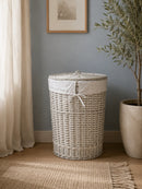 Round Hamper with lid "White"