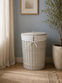 Round Hamper with lid "White"