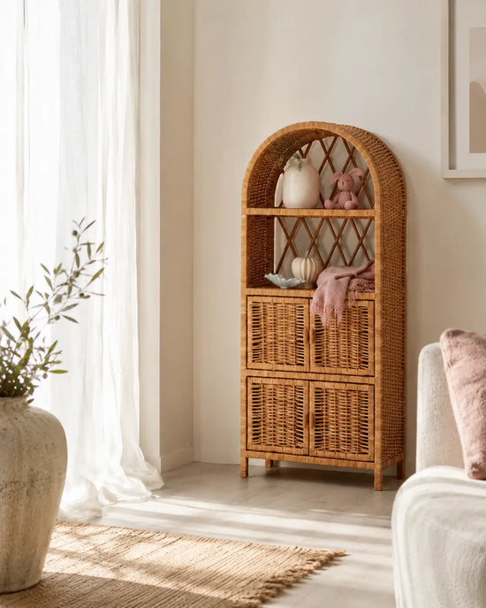Arched Wicker Cabinet "Rustic"