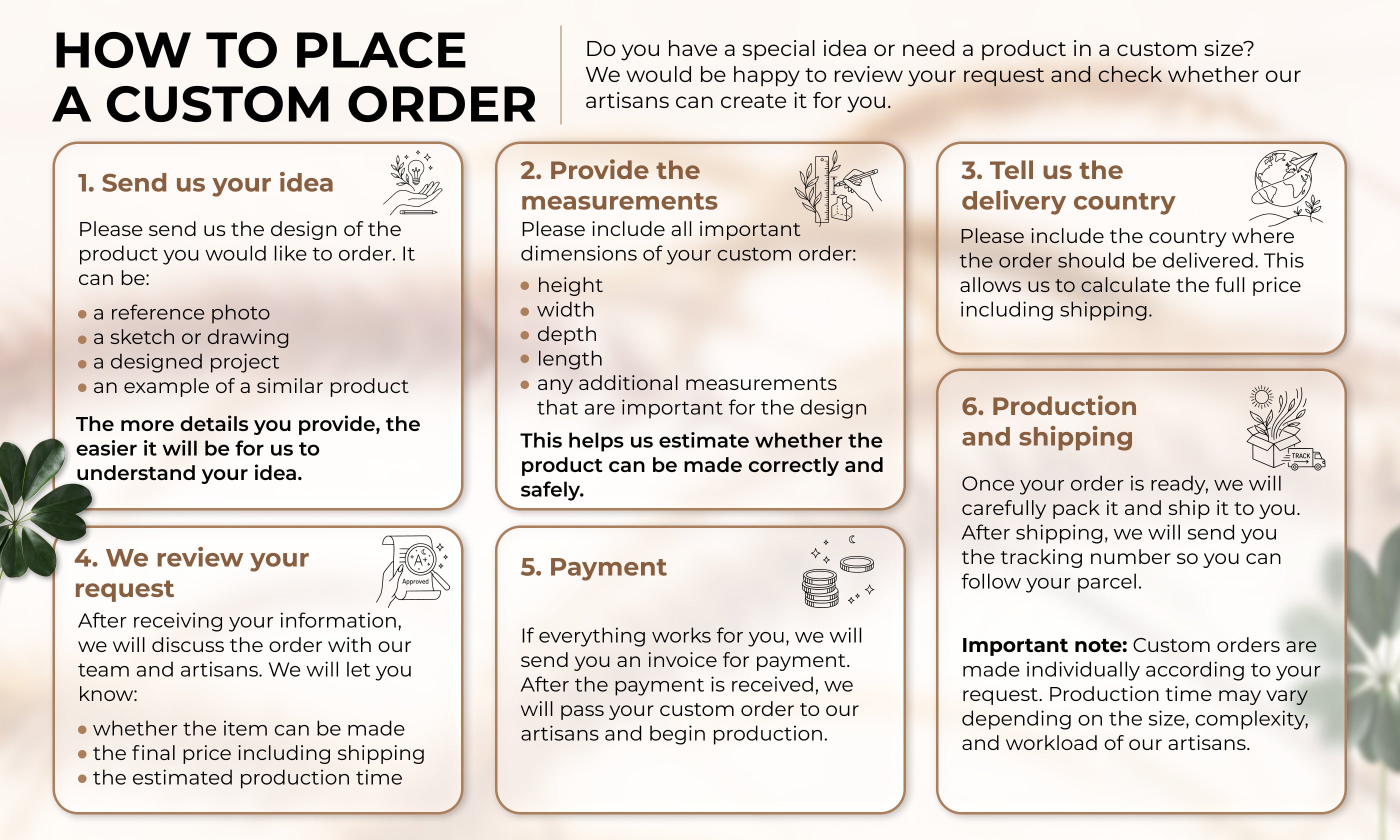 how to place a custom order