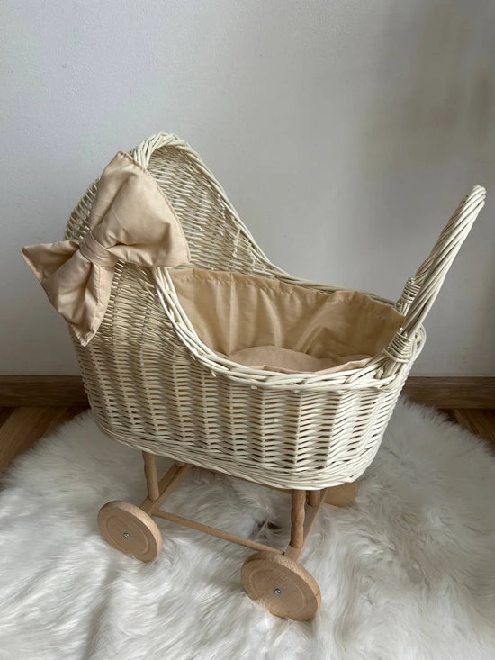 Wicker Doll Buggy "Beige"