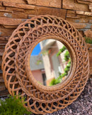 Round Wicker Wall Mirror