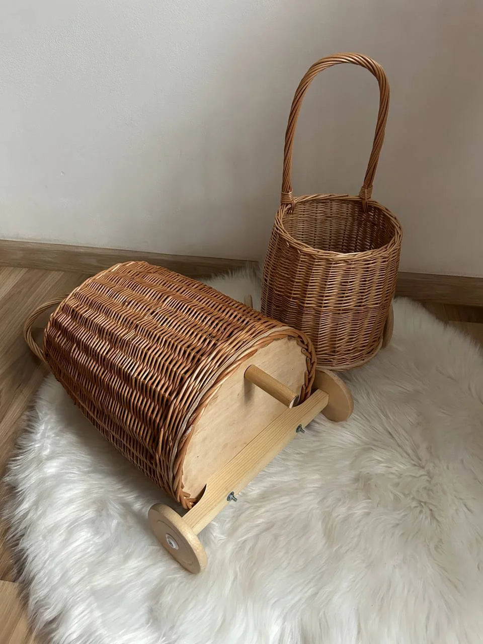 Wicker Trolley Basket