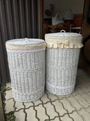 Round Hamper with lid "White"