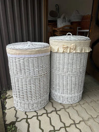 Round Hamper with lid "White"