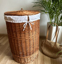 Round Laundry Basket – Wicker Storage Hamper