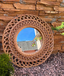 Round Wicker Wall Mirror
