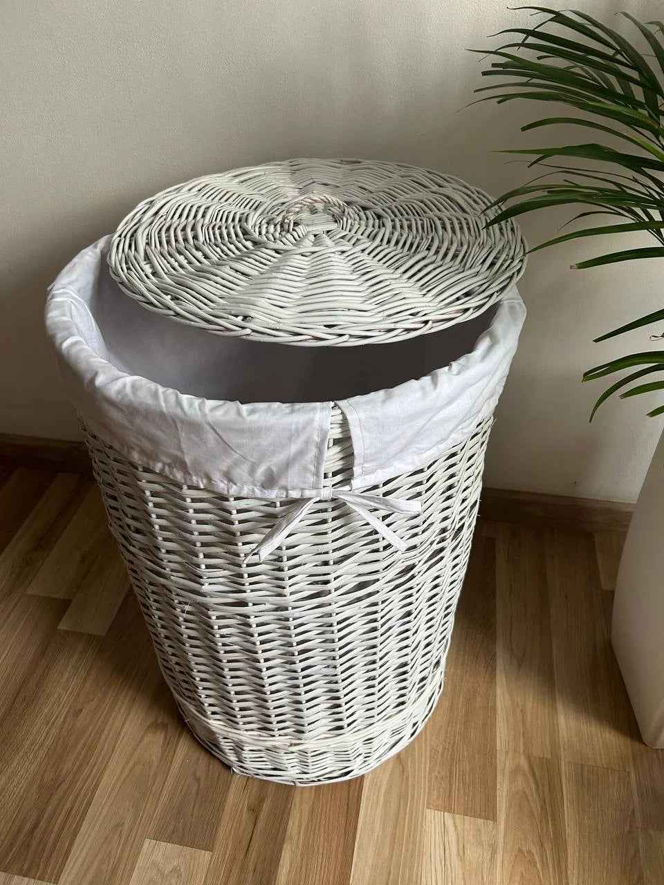 Round Hamper with lid "White"
