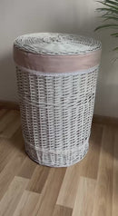 Round Hamper with lid "White"