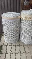 Round Hamper with lid "White"