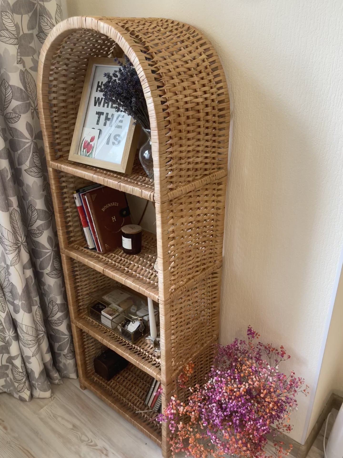 Wicker Arched Shelf Bookcase